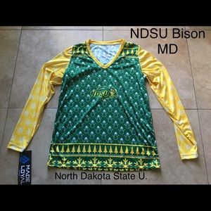NDSU bison long sleeve v neck tee MD